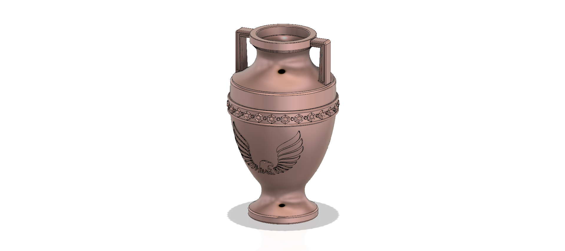 Vase Amphore En Fonte Ancienne - Hauteur 17 Cm - Style Antique Français - Décor Intérieur/extérieur